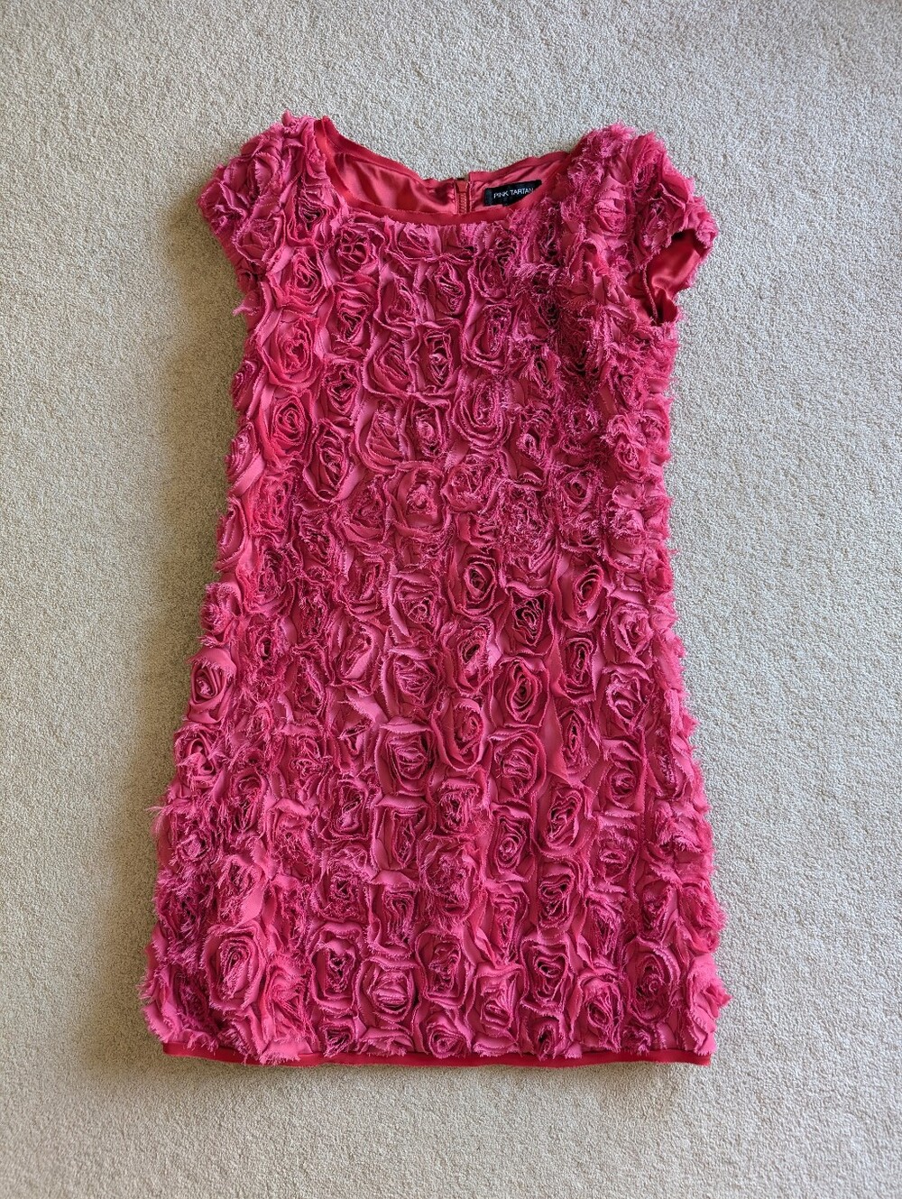 Pink Tartan Canada Rosette Tulle Barbie Pink Cocktail Dress